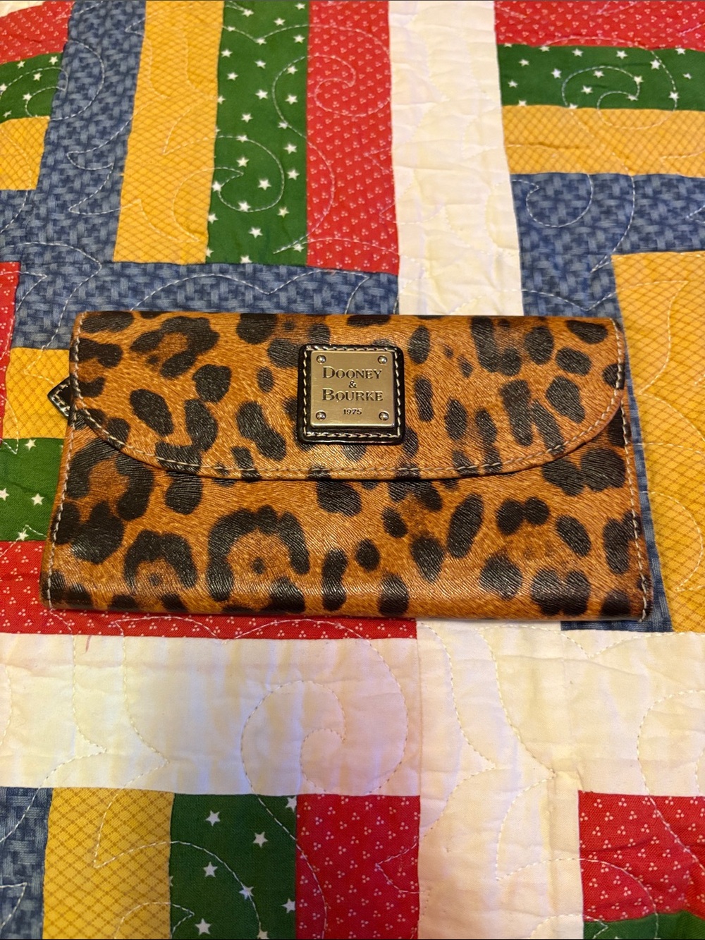 Dooney & Bourke Leopard Print Wallet - Black & Brown